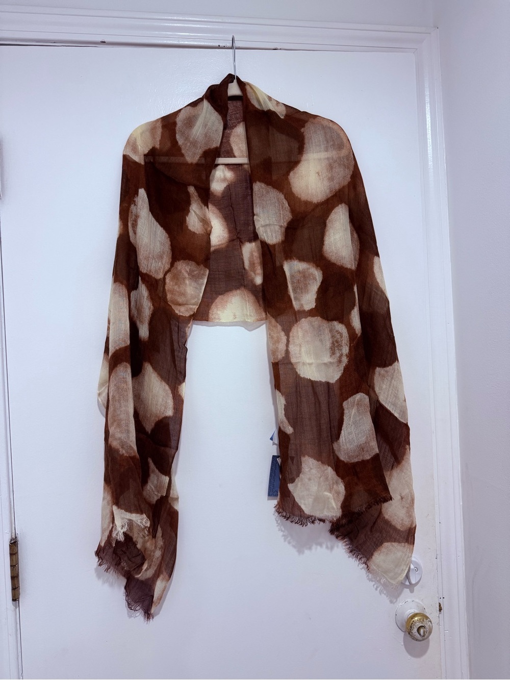 Kohl's Brown and Cream Polka Dot Scarf